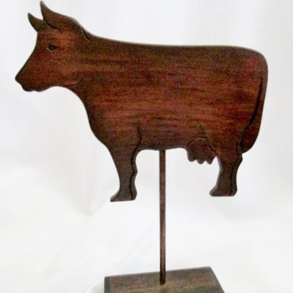 NAPPO Handmade Wood COW FARM Figurine Sculpture